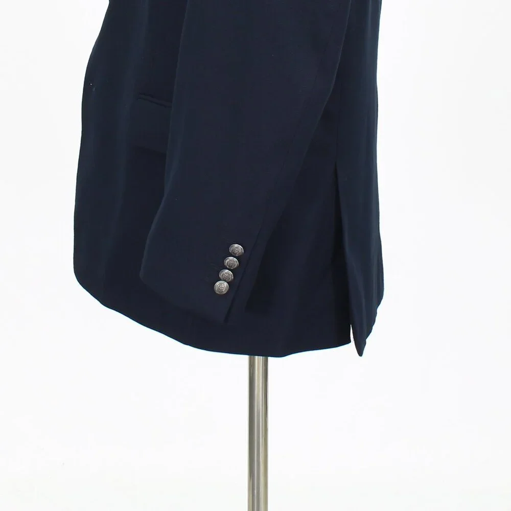 Pierre Loren 44S Navy Solid 2-Button Sport Coat Blazer Jacket T661